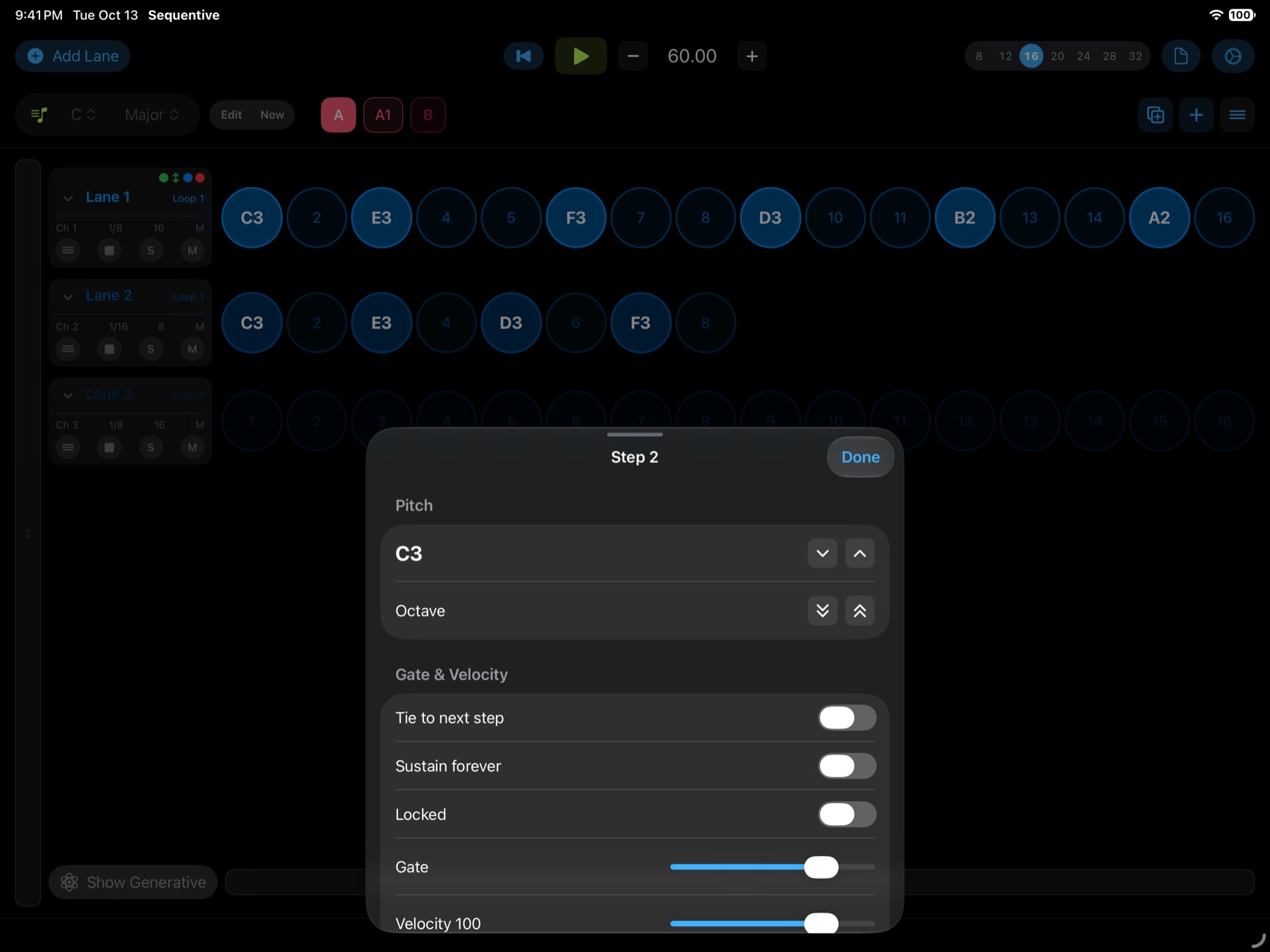 The Step Editor sheet on iPad.