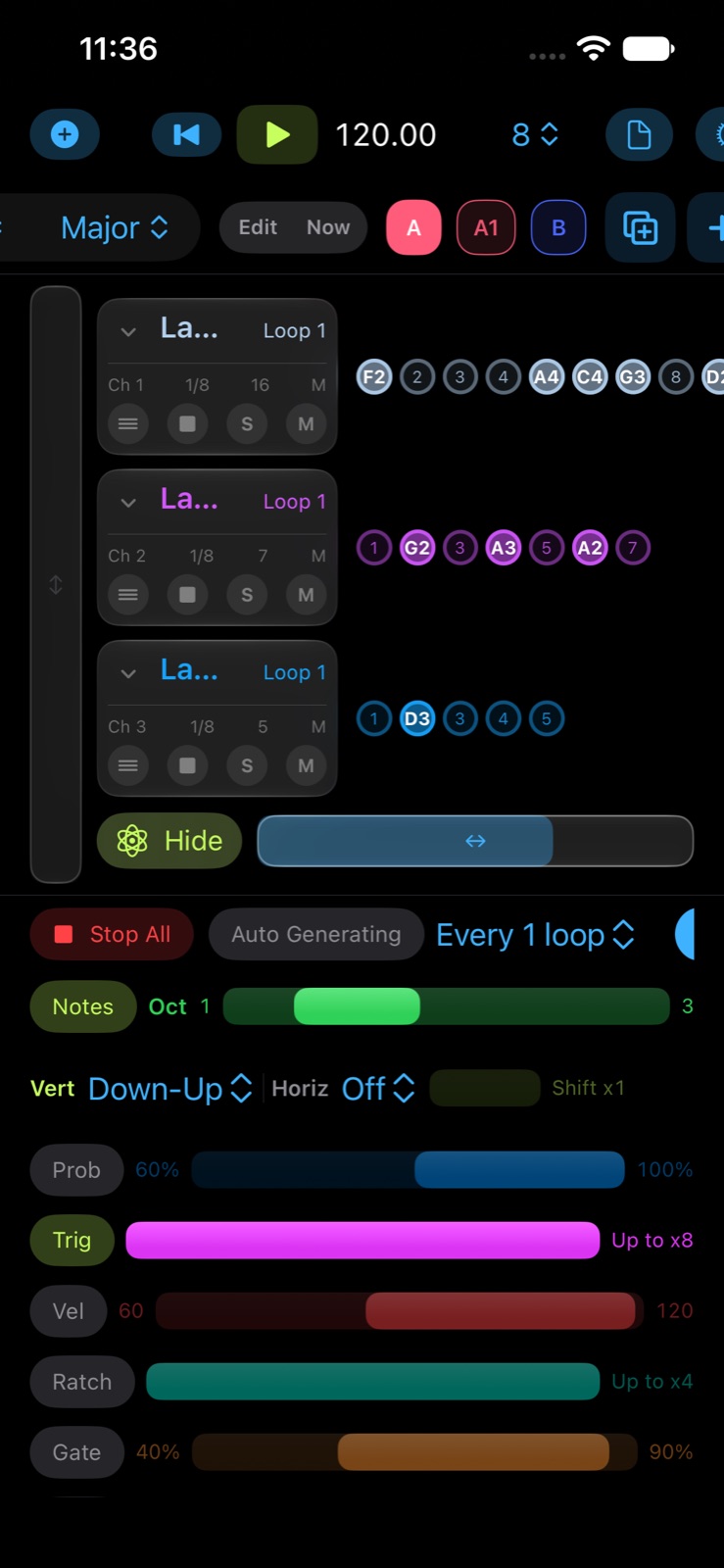 The global Generative panel on iPhone.