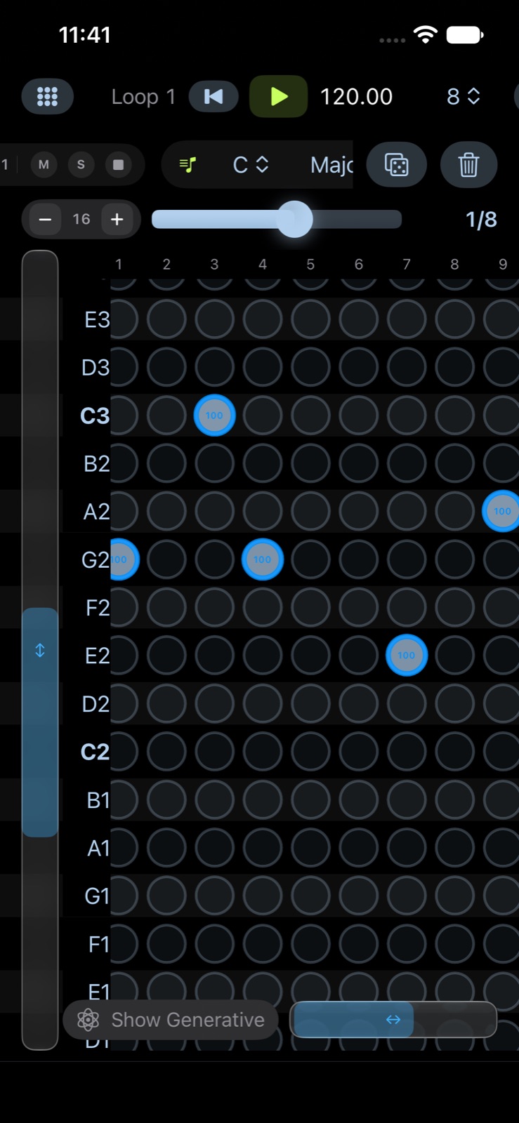 The Note Grid on iPhone.